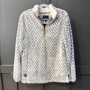 Simply Southern Gray Textured Pullover Sweater Quarter Zip